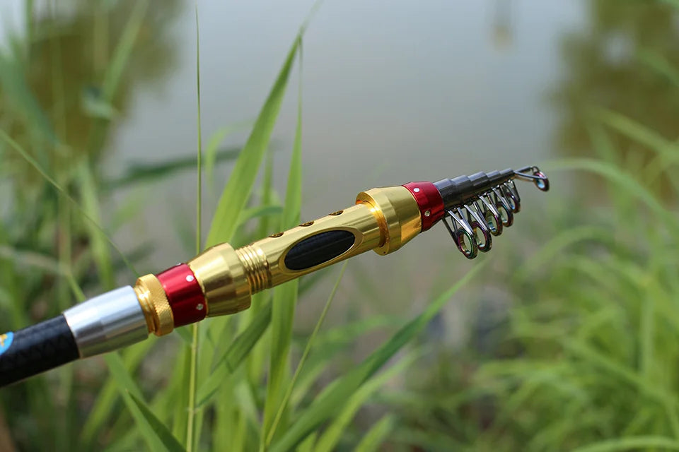 Yernea Carbon Fiber Telescopic Fishing Rod – 99% Carbon, 1.8-3.6M Spinning Sea Rod for Saltwater & Freshwater