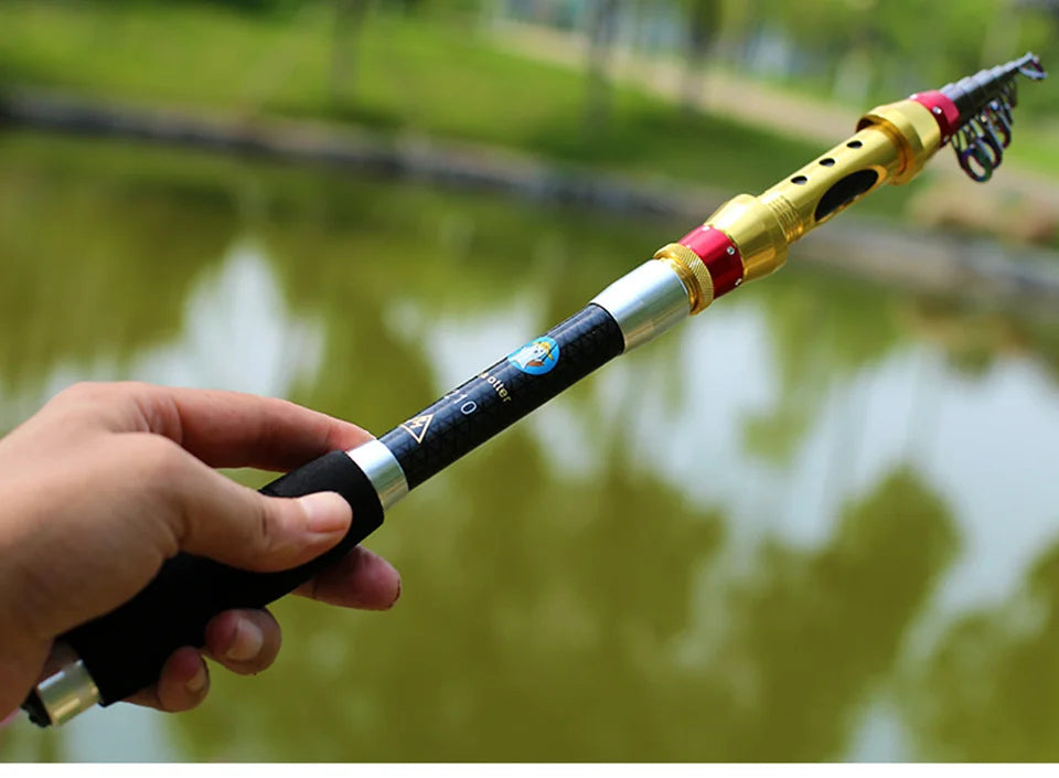 Yernea Carbon Fiber Telescopic Fishing Rod – 99% Carbon, 1.8-3.6M Spinning Sea Rod for Saltwater & Freshwater