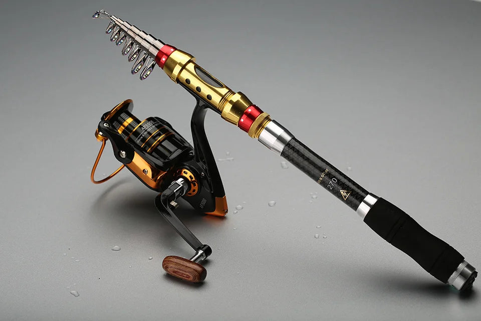Yernea Carbon Fiber Telescopic Fishing Rod – 99% Carbon, 1.8-3.6M Spinning Sea Rod for Saltwater & Freshwater